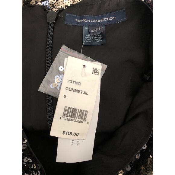 French Connection Sequin Mini Skirt Women's Size 6 Black/Gold NEW - Picture 5 of 6